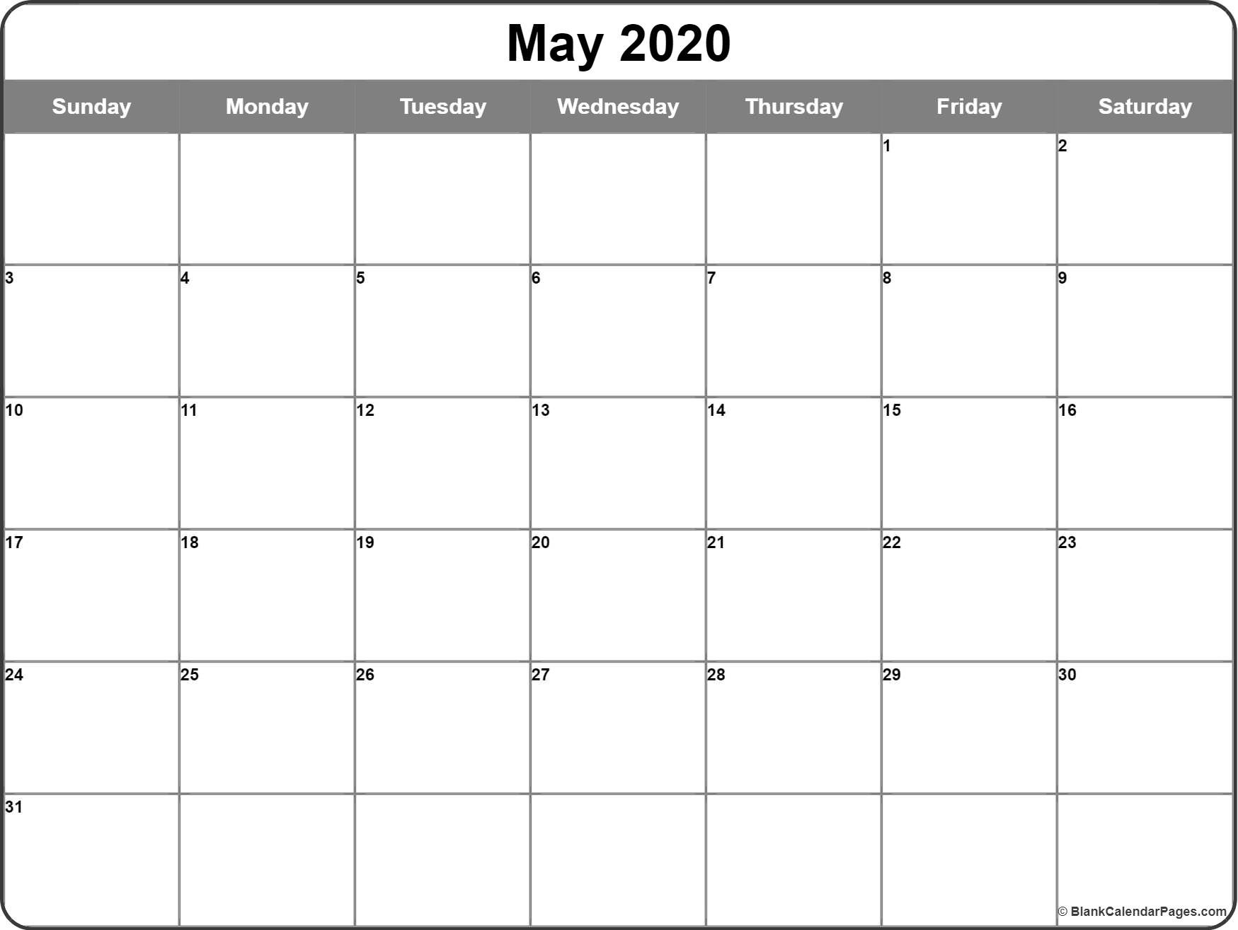 CAL=May 2020 calendar