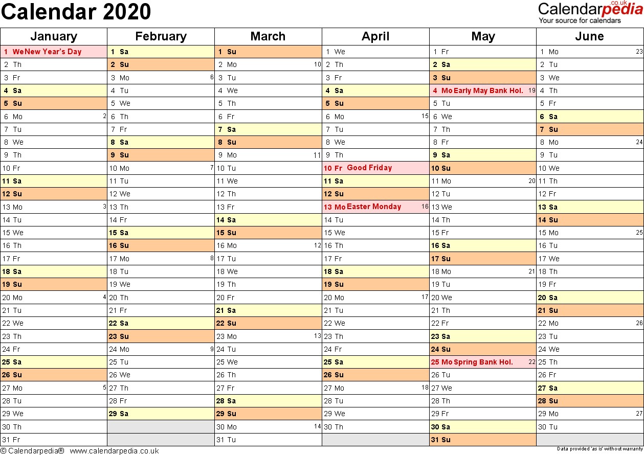 2020 Printable Calendar Australia Calendar 2020 Uk 16 Free Printable Word Templates