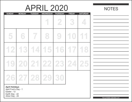 2020 calendar style 1