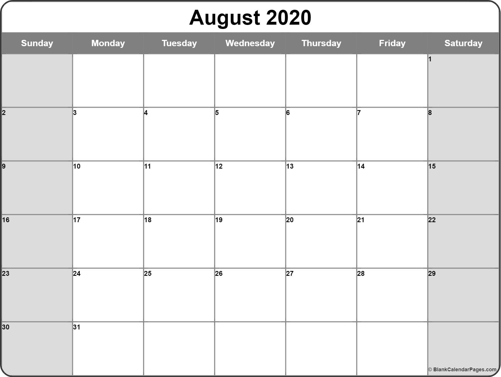 CAL=August 2020 calendar