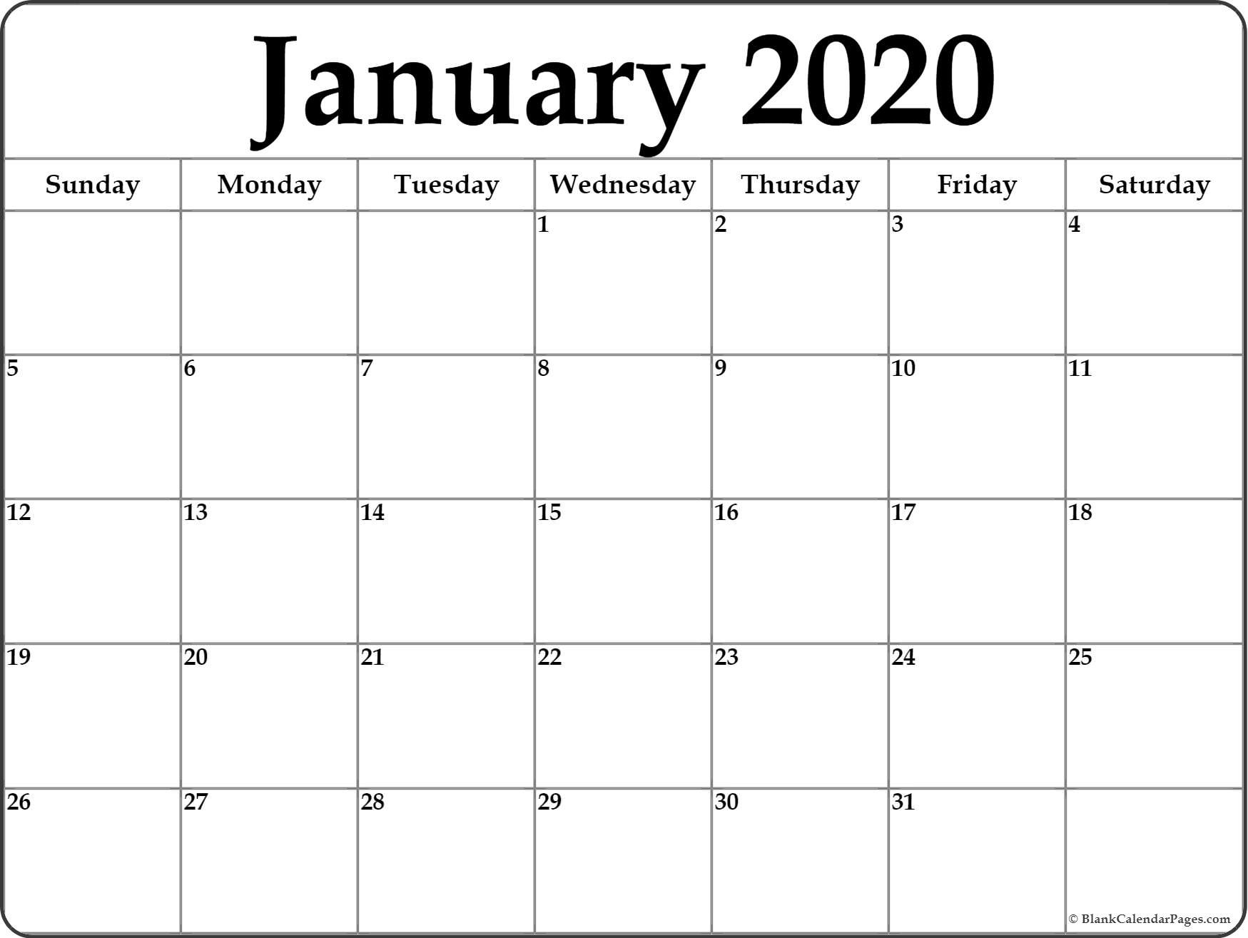 CAL=January 2020 calendar