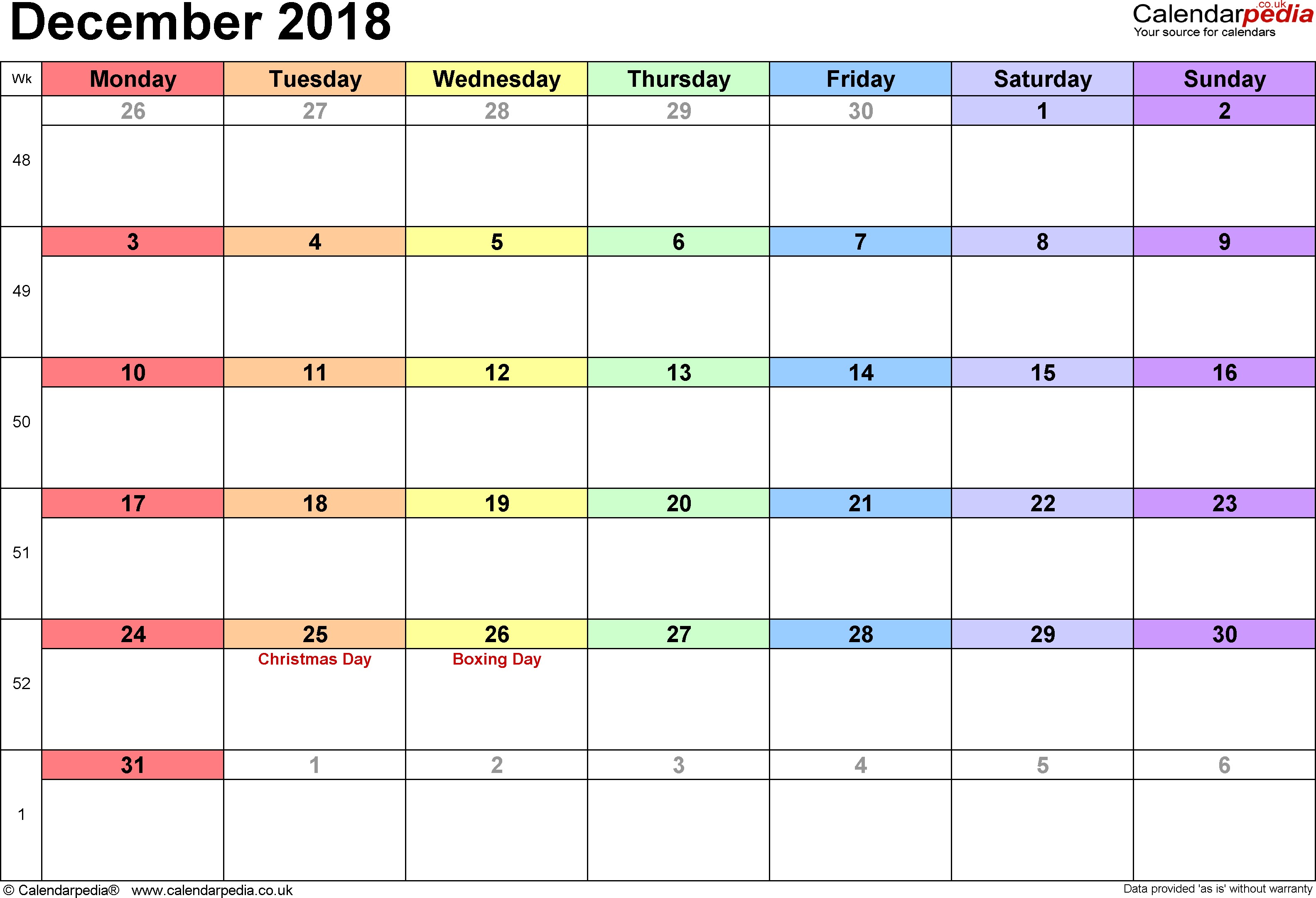 december 2018 calendar printable with holidays 2051