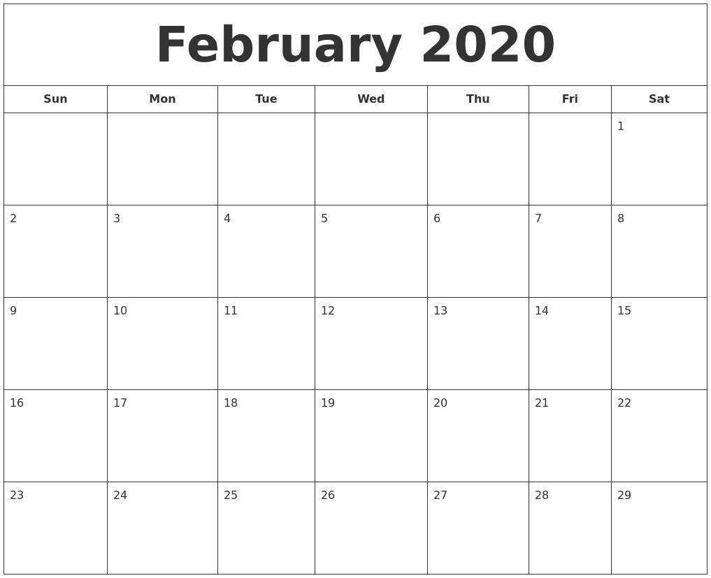 january 2020 calendar