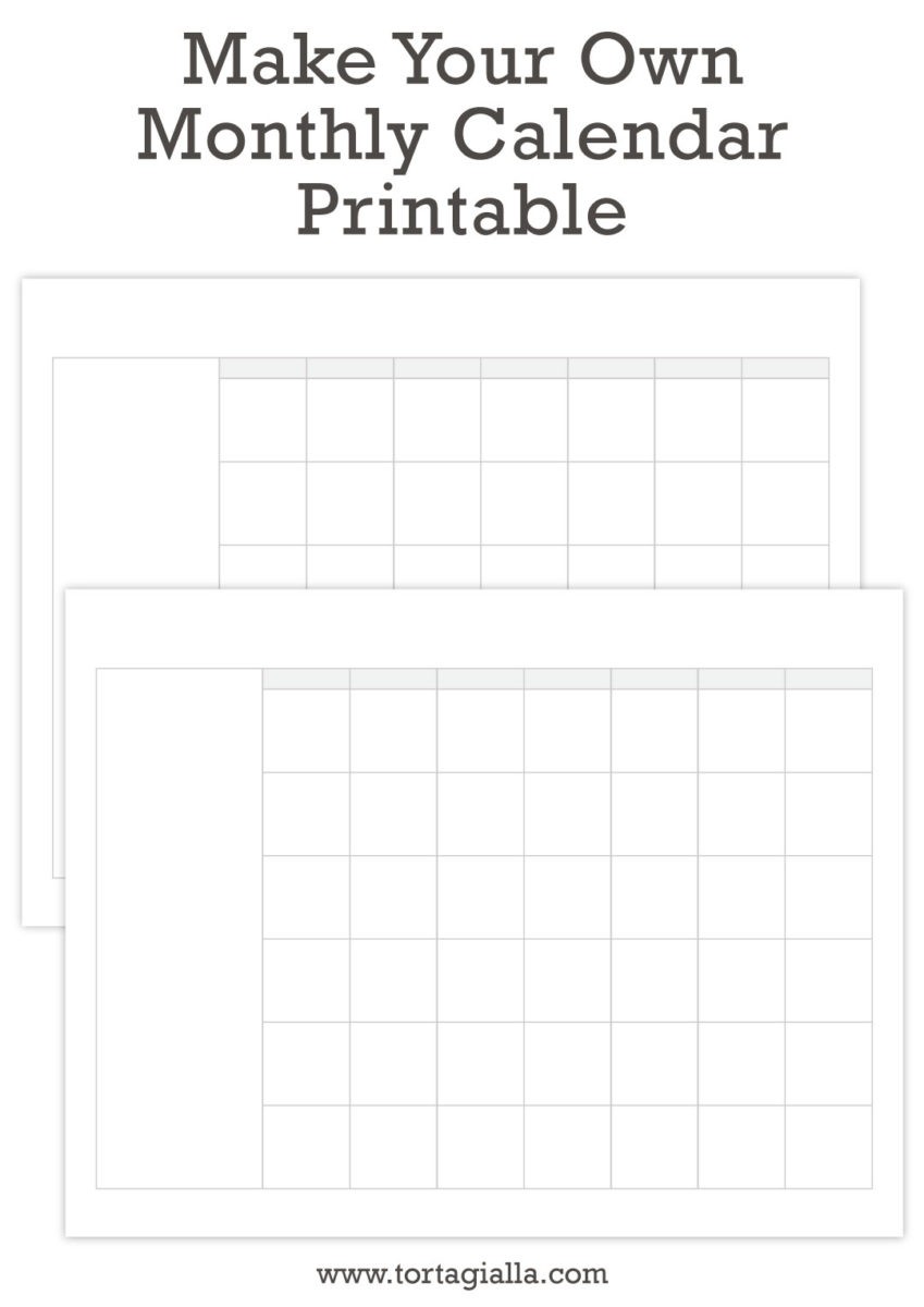 make monthly calendar printable