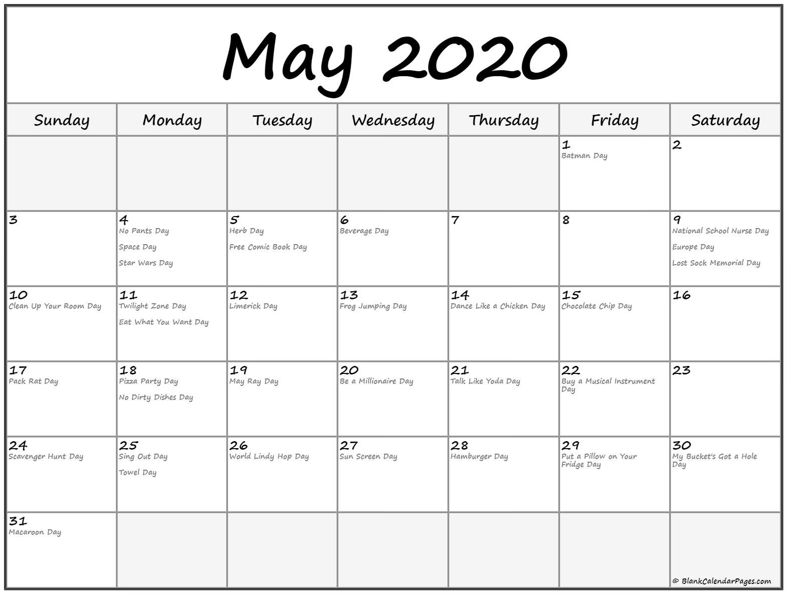 CAL=May 2020 calendar