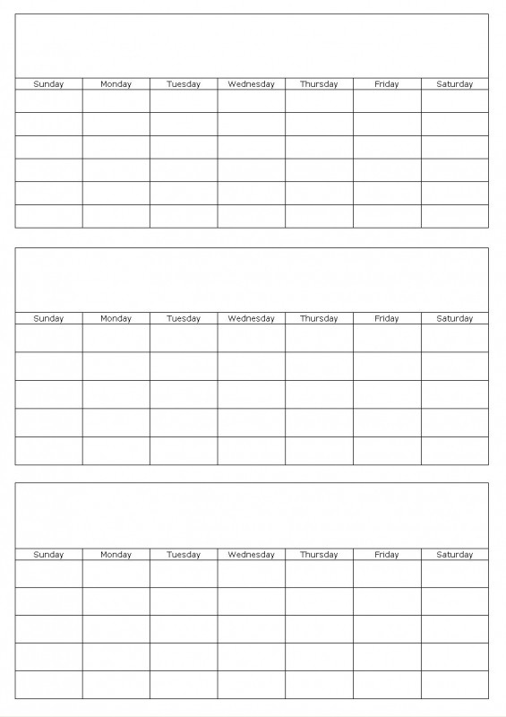 3 month calendar template 2016