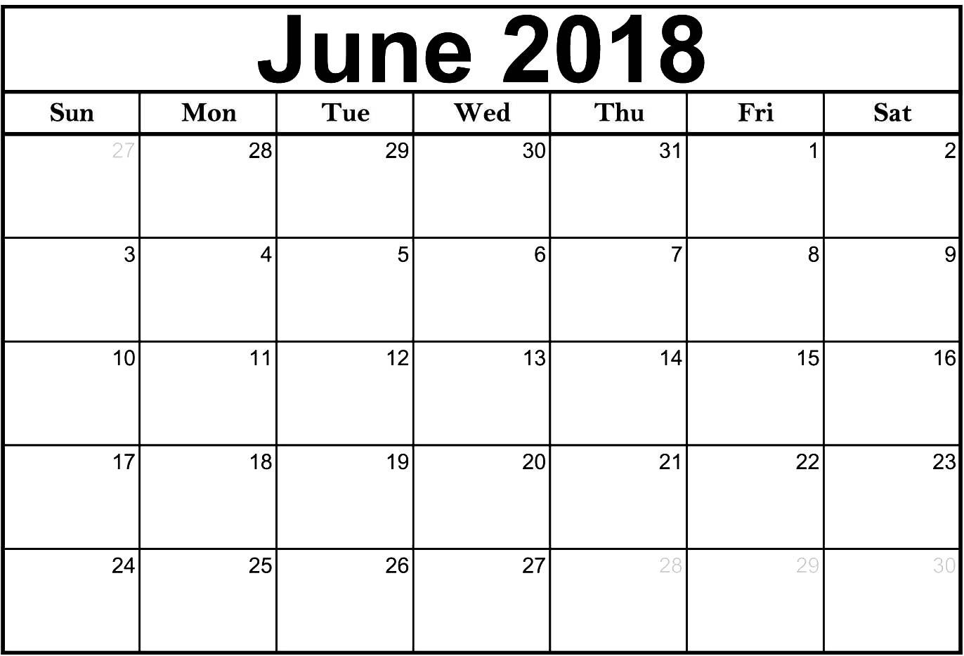 june 2018 calendar word printable