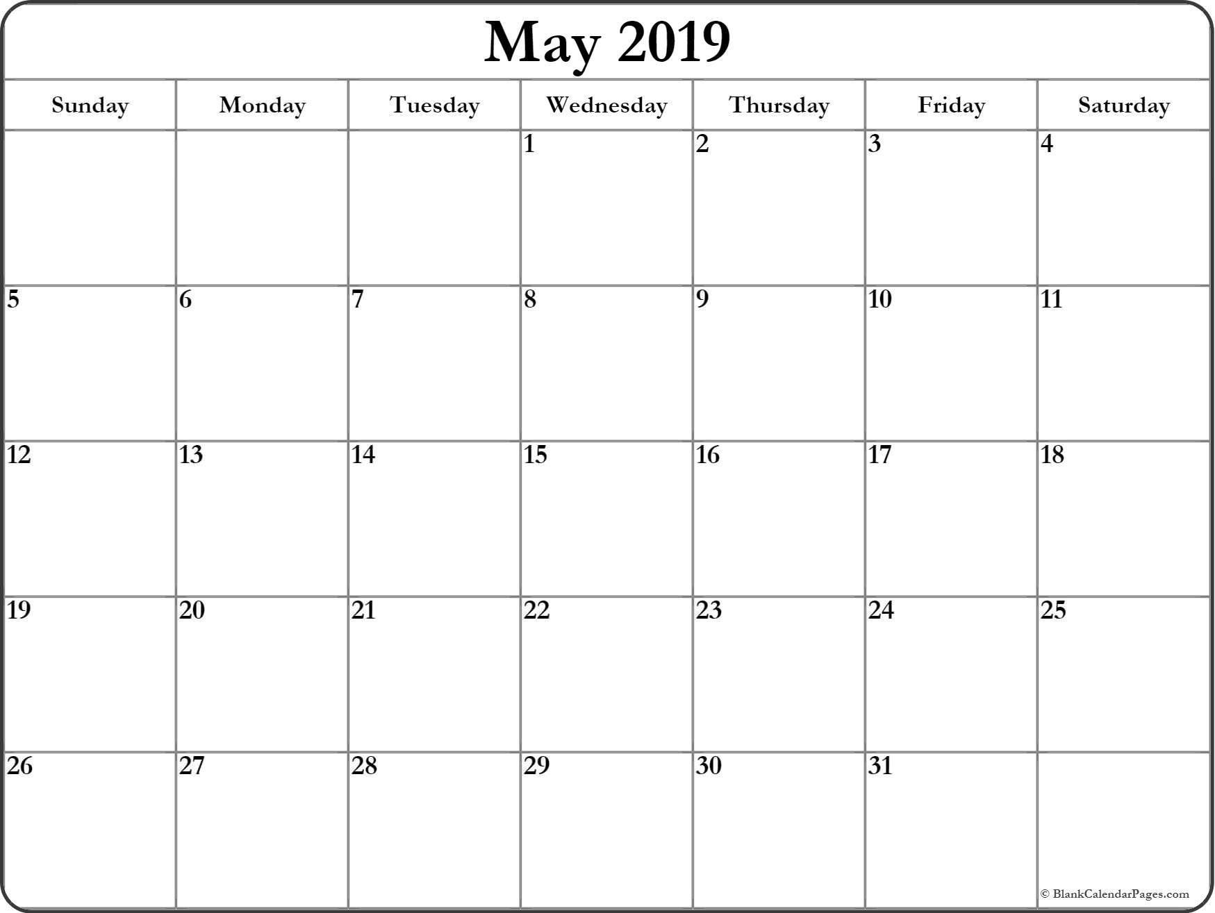 CAL=May 2019 calendar