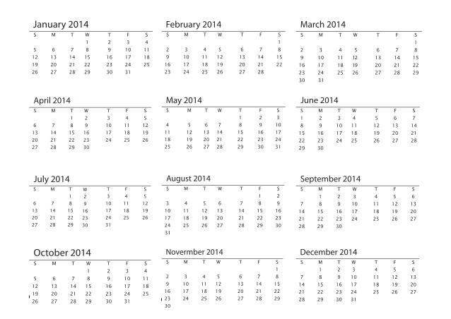 2014 printable calendar a4 size promotional products blank template