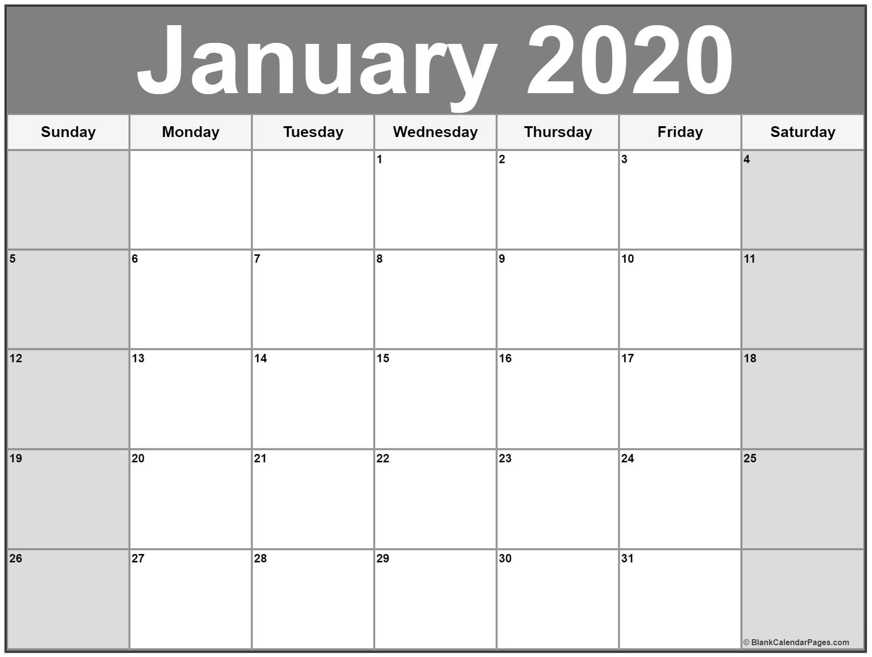 CAL=January 2020 calendar