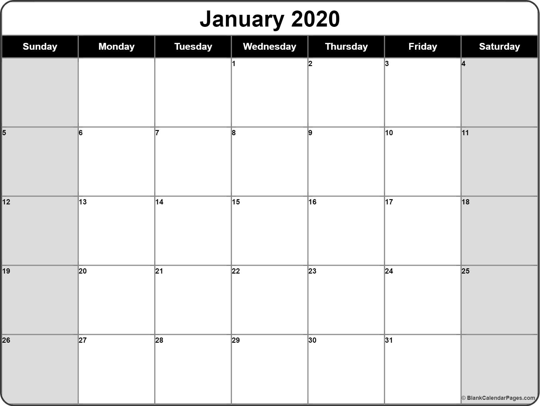 CAL=January 2020 calendar