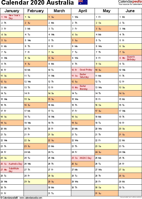 australia calendar 2020 pdf templates