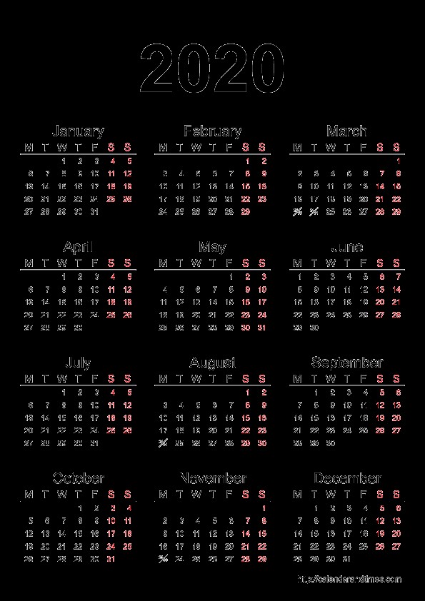 New Printable Uk Calendar 2020 Free Printable Calendar Monthly