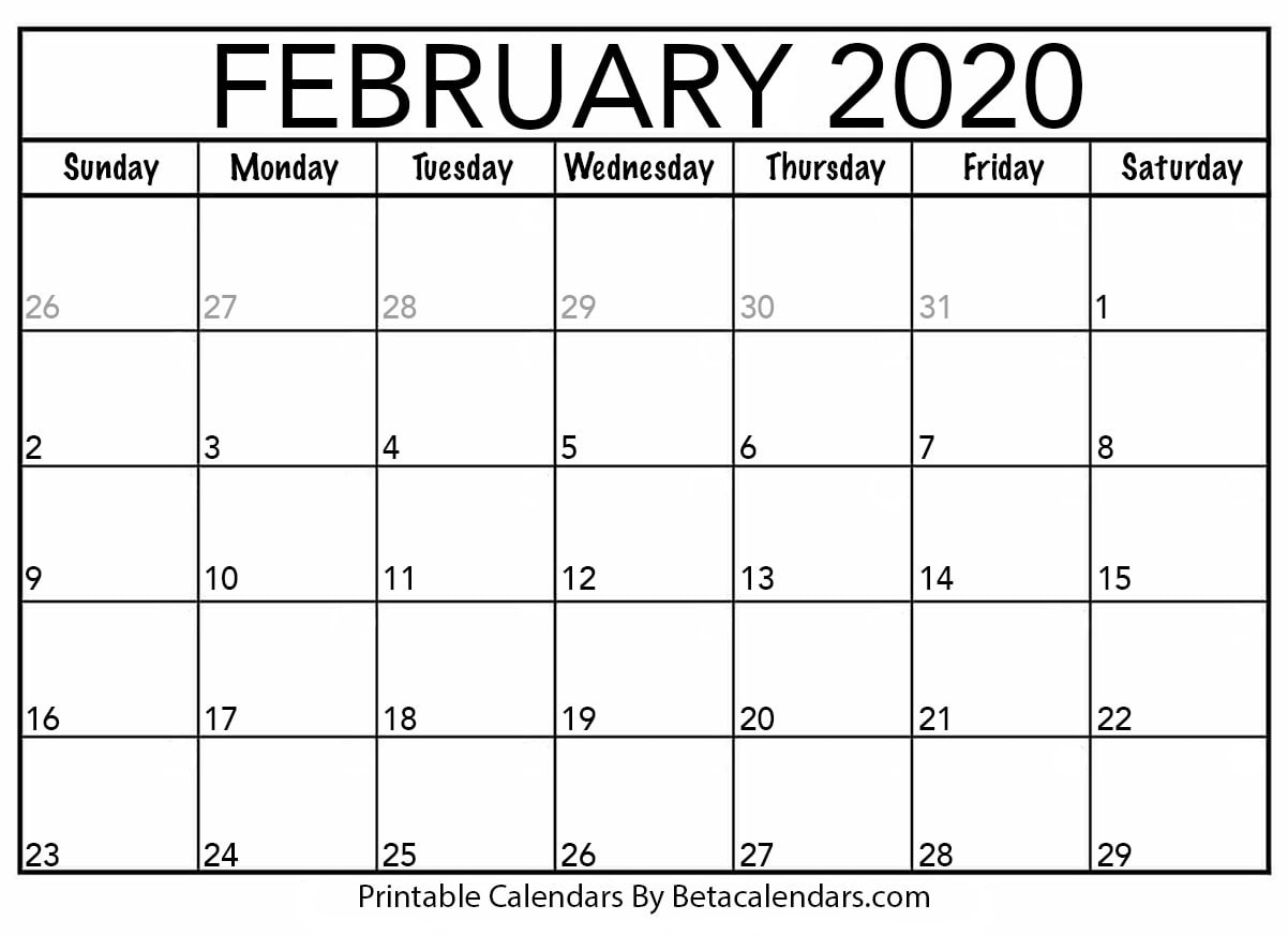 february calendar