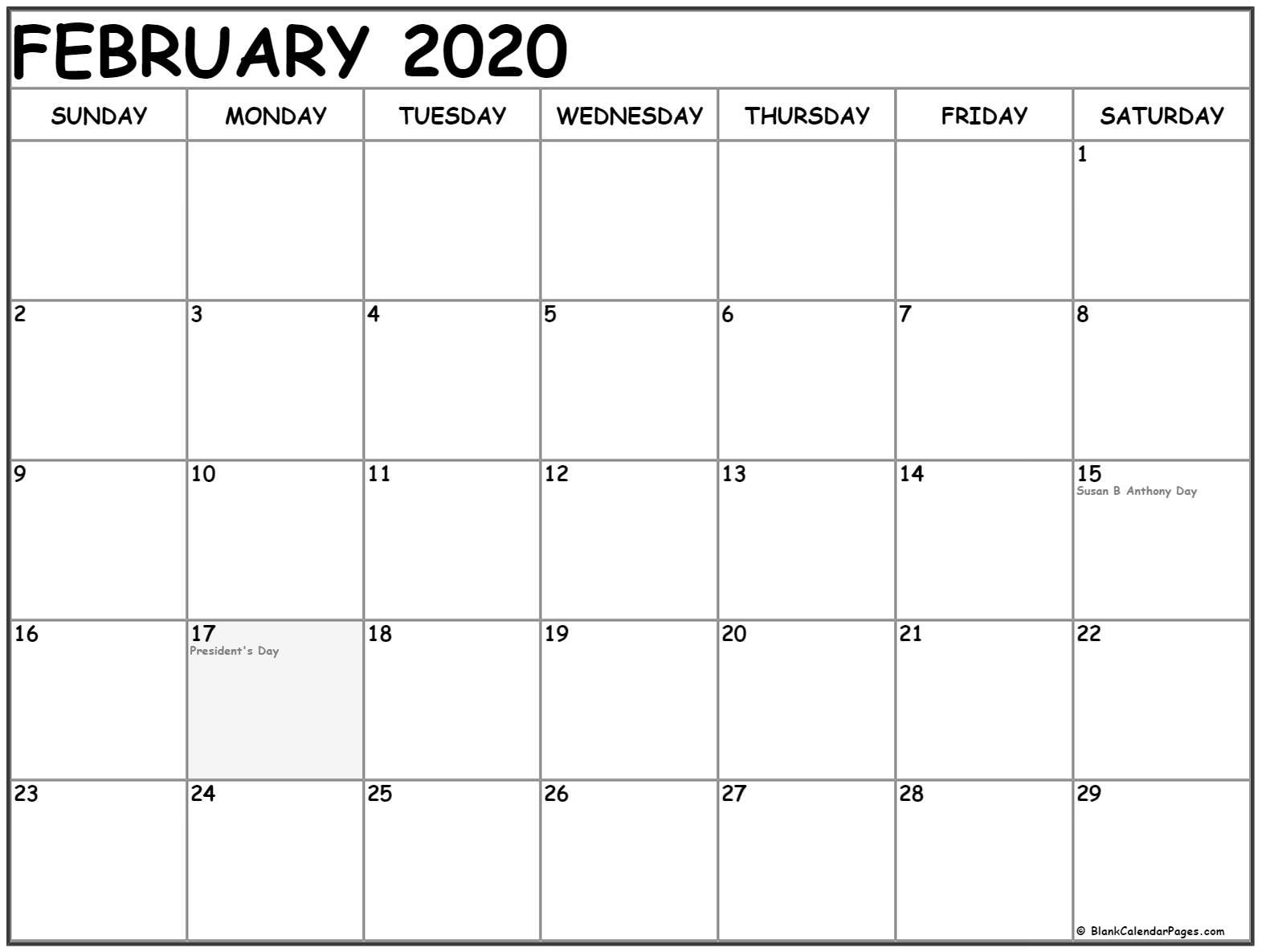 CAL=February 2020 calendar