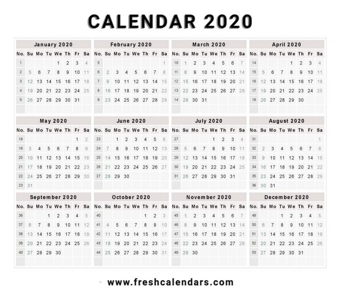 Free 2020 Printable Calendar with Holidays | Free Printable Calendar ...