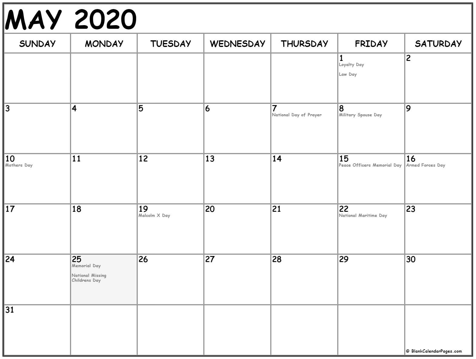 CAL=May 2020 calendar