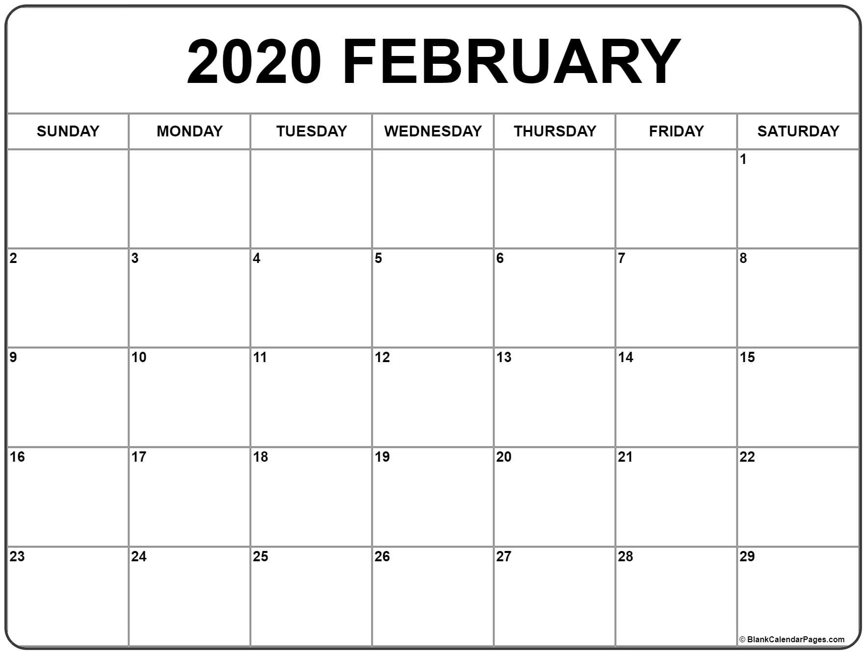 CAL=February 2020 calendar