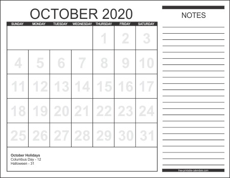 2020 calendar style 1