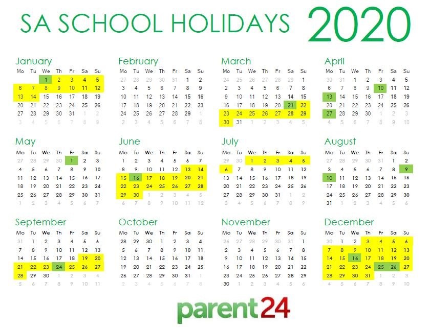 print it sas 2020 school holiday calendar