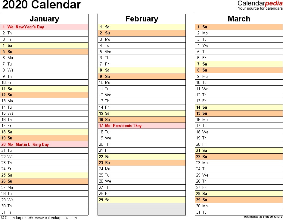 Printable Excel Calendar 2020 2020 Calendar Download 17 Free Printable Excel Templates