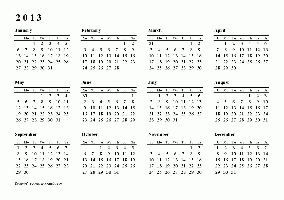 small checkbook sized printable 2019 calendar