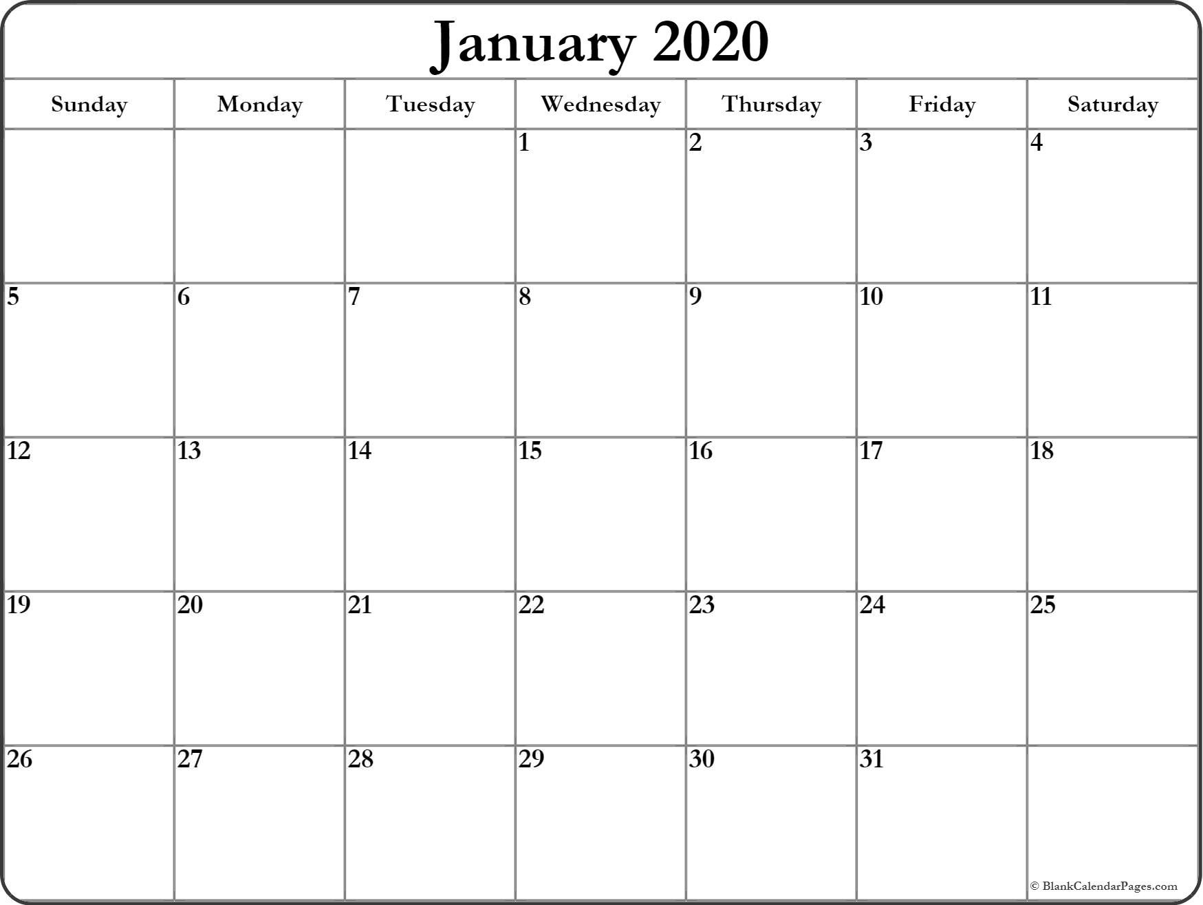 CAL=January 2020 calendar