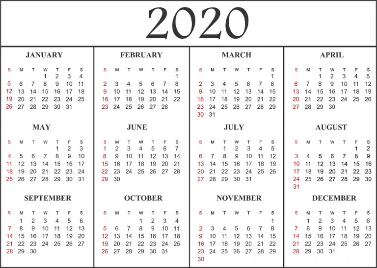 printable calendar 2020