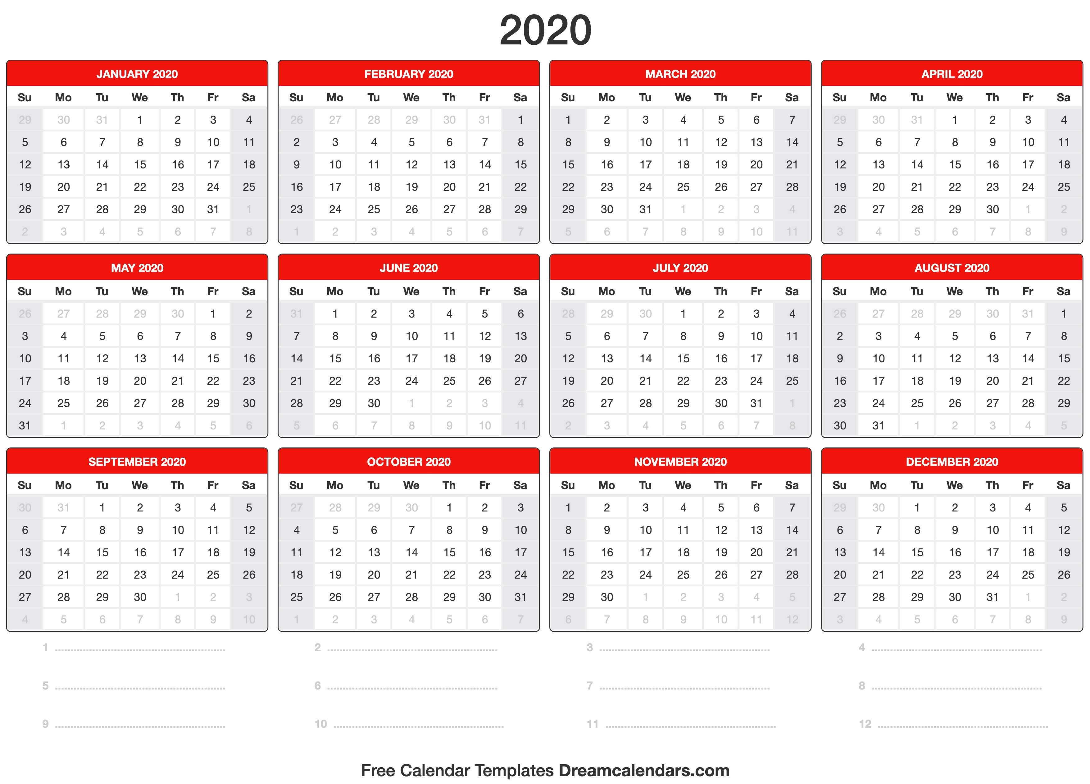 make a great 2020 calendar free