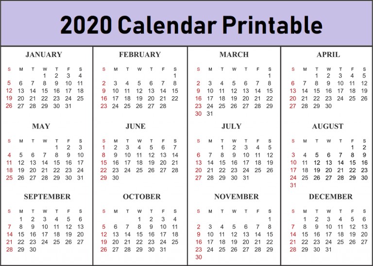 printable calendar 2020