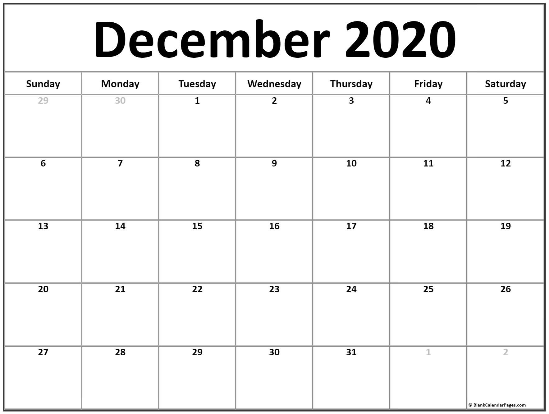 CAL=December 2020 calendar