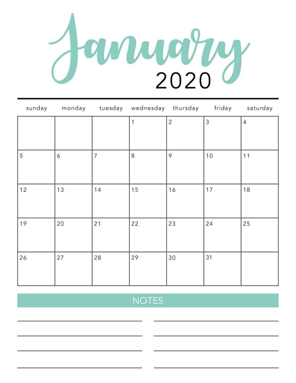 free printable calendar