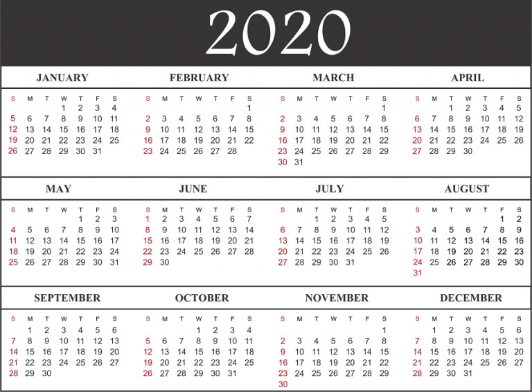 printable calendar 2020