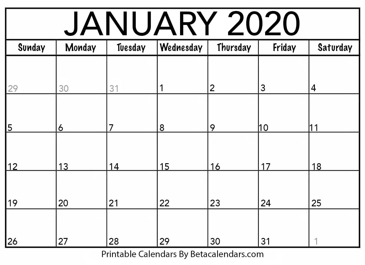 january calendar