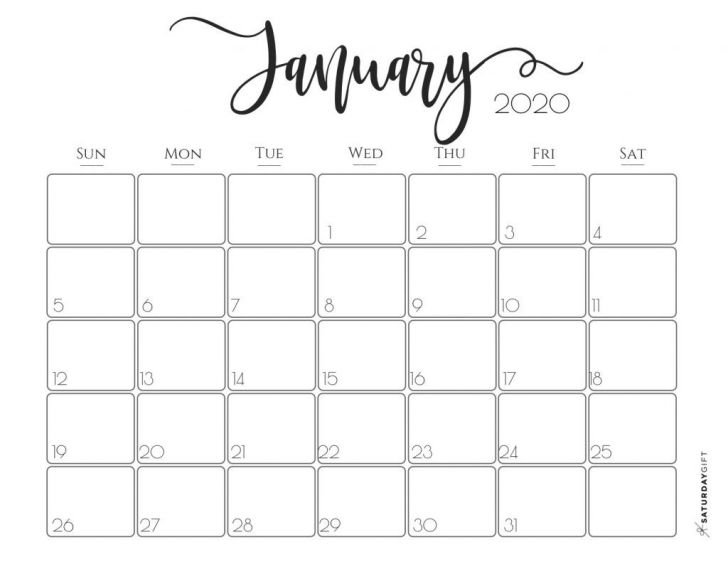 January 2020 Calendar Printable Free Printable Calendar