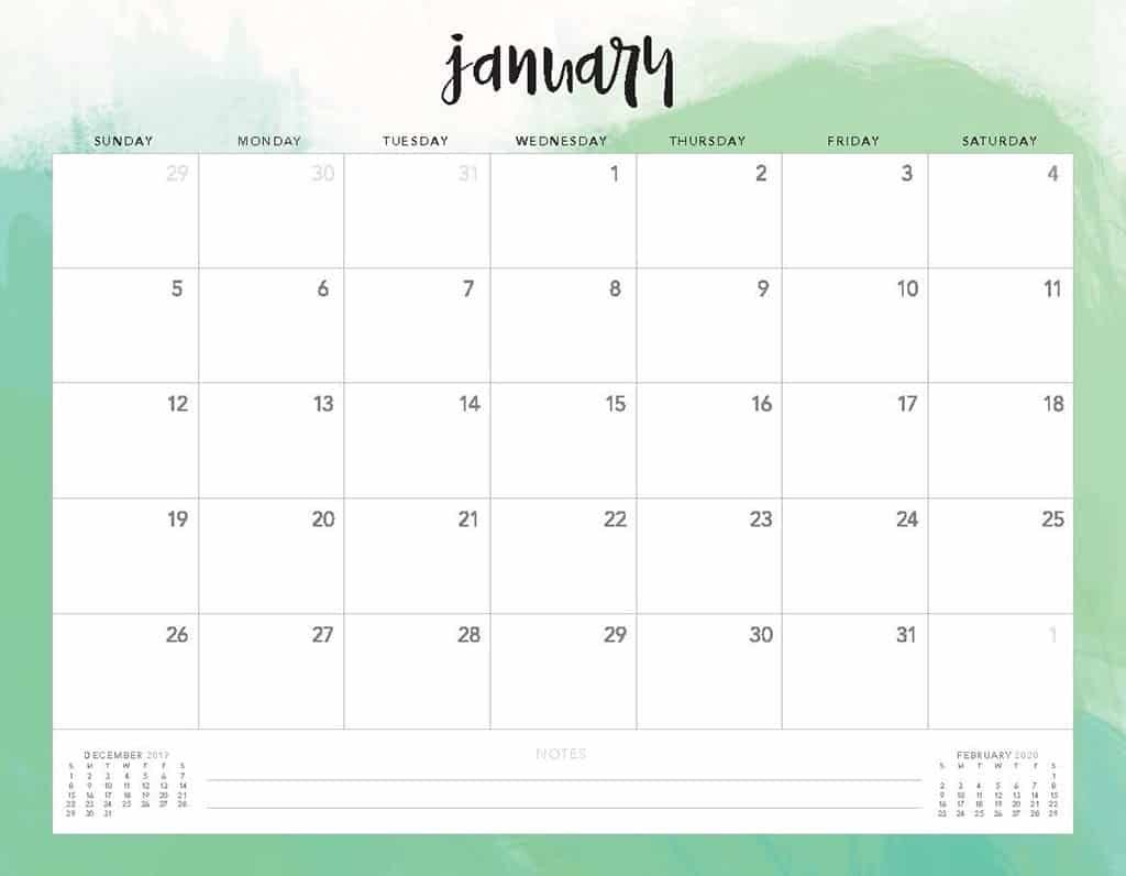 free 2020 printable calendars