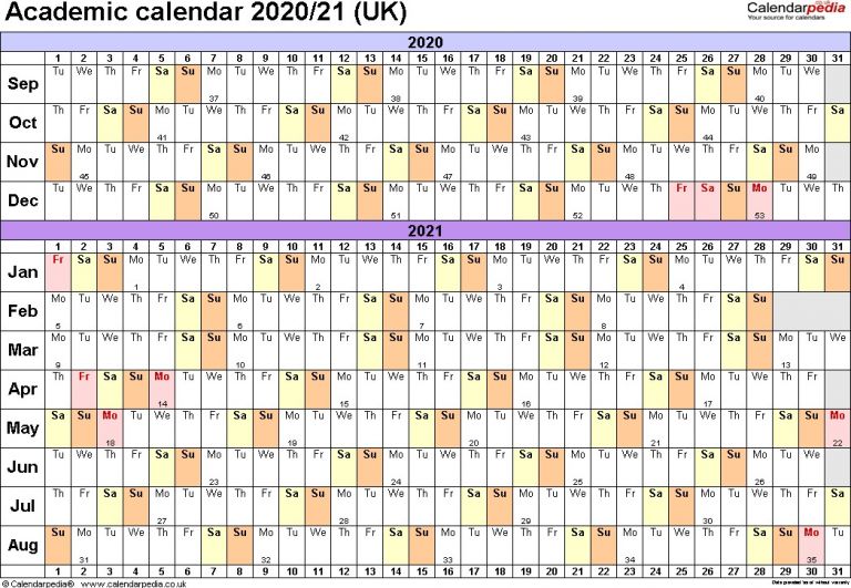 2021 And 2020 Calendar Printable Academic Calendar Free Printable