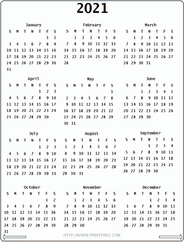 2021 calendar printable 695