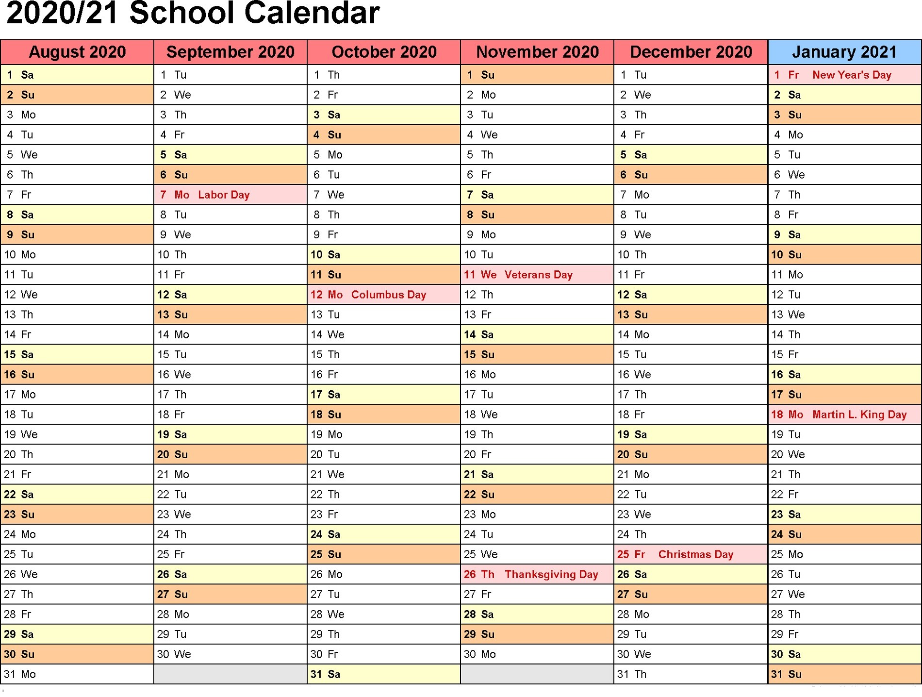 printable calendar 2020 2021 free for agenda