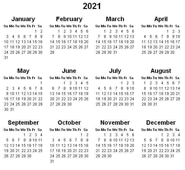 printable a4 calendar 2021 full for scheduling the work