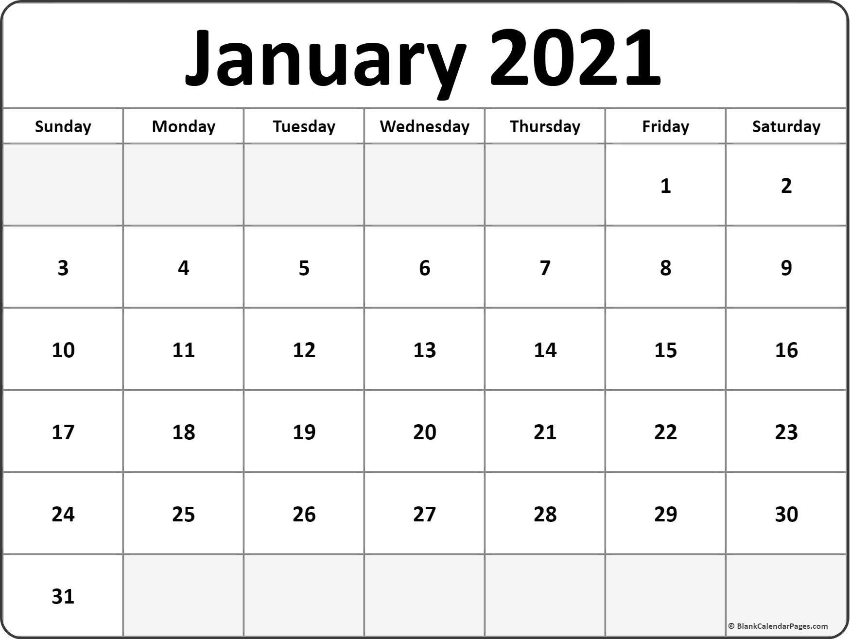 CAL=January 2021 calendar