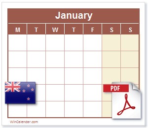 2020 Calendar NZ Holidays PDF