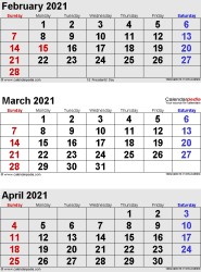 march 2021 calendar