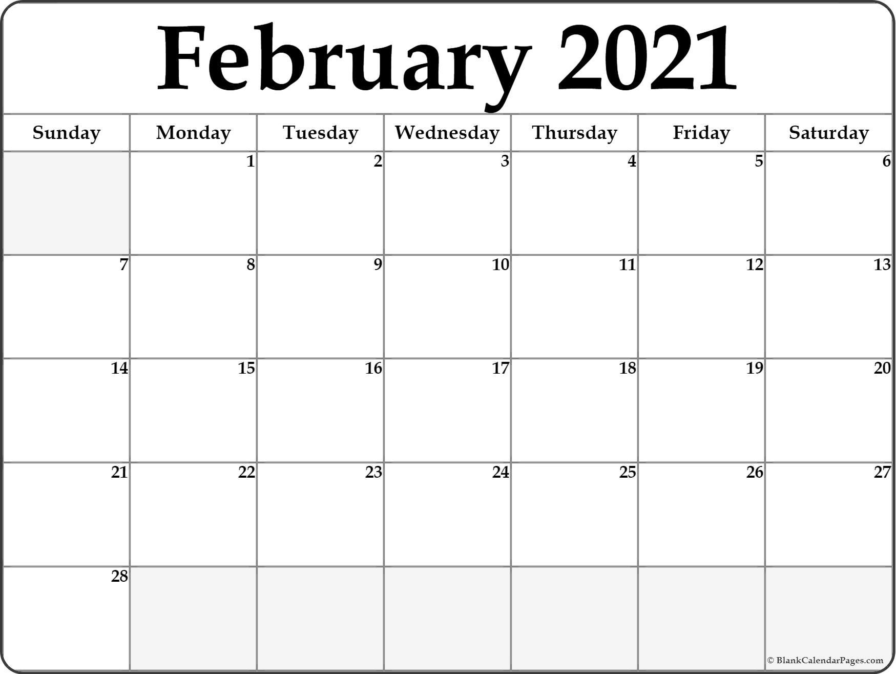 CAL=February 2021 calendar