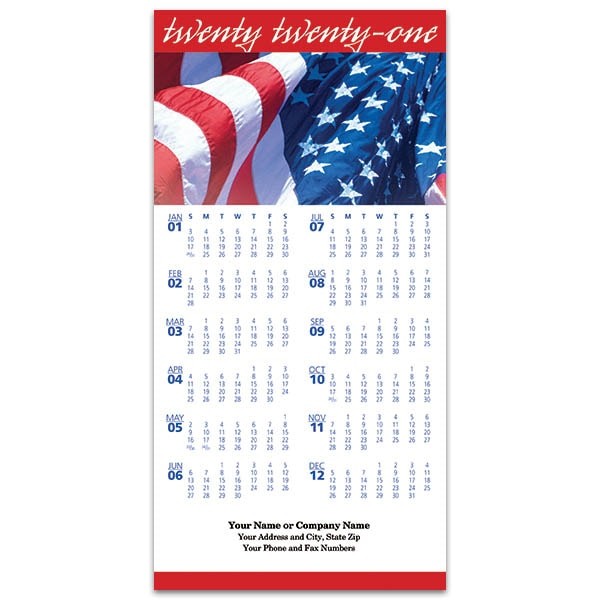 Calendar February 2021 Usa Flag 2021 American Flag Calendar Card