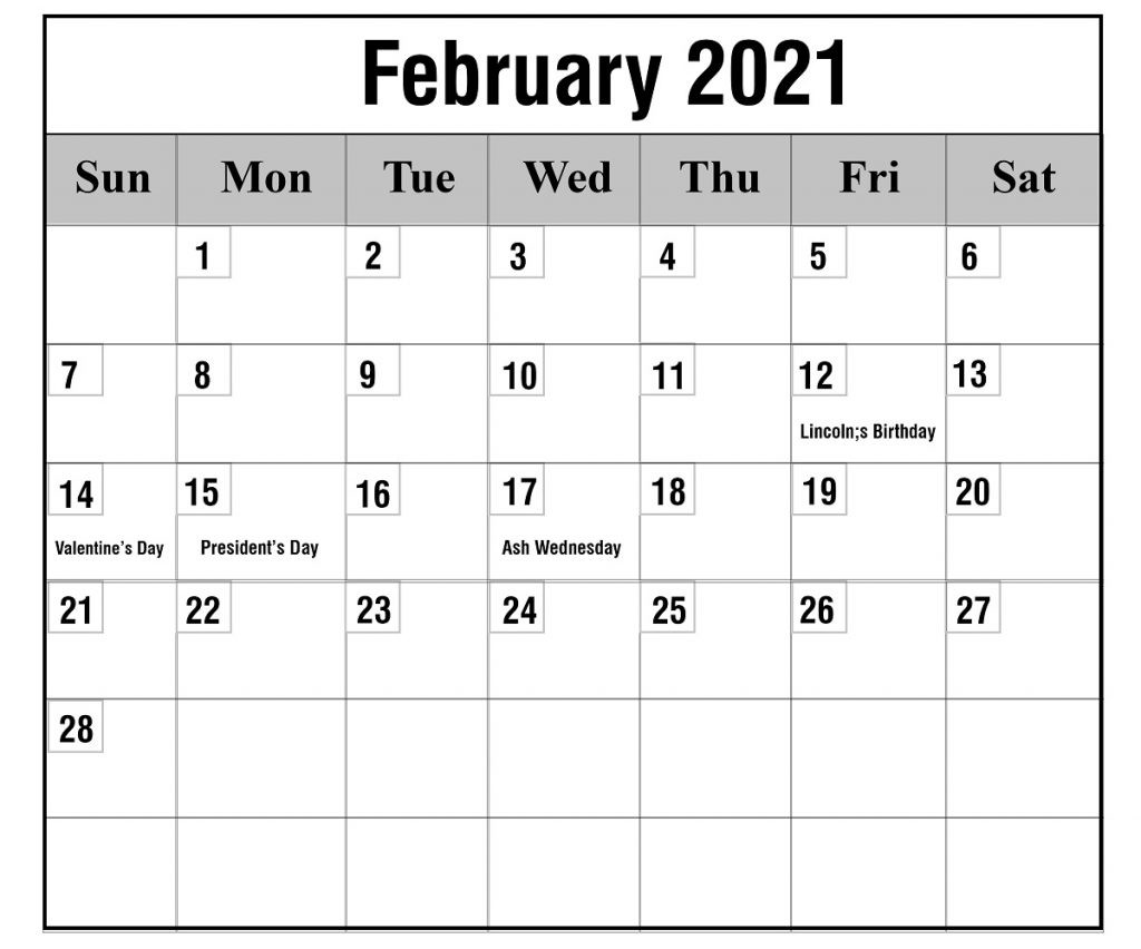 february 2021 calendar