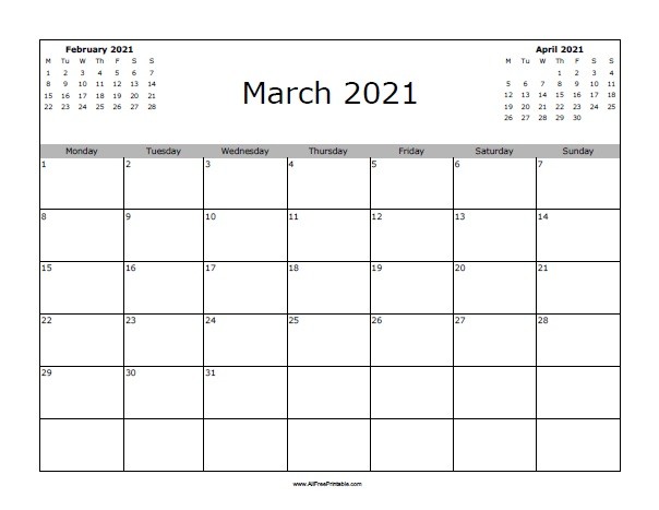 march 2021 calendar