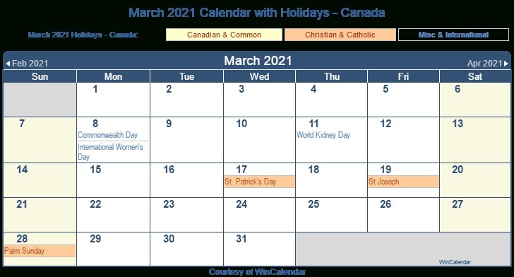 march 2021 calendar