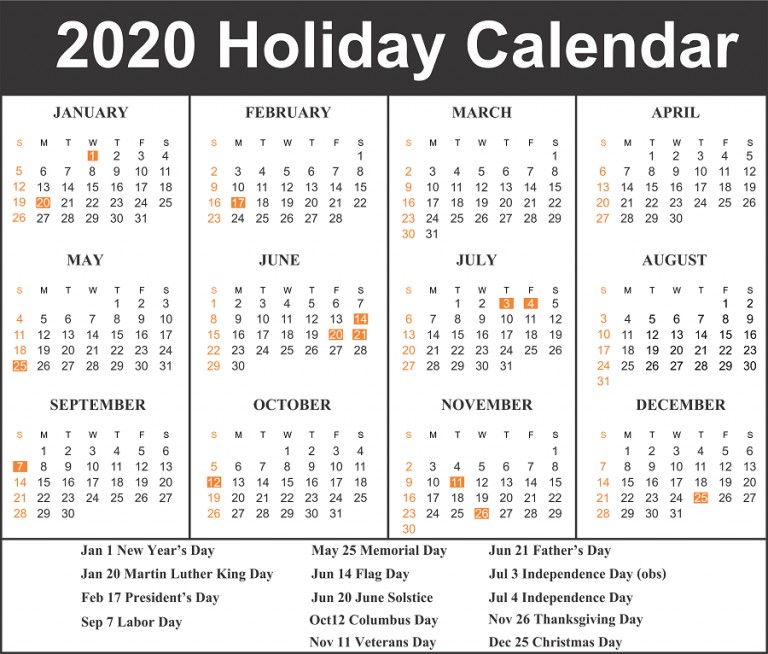 printable calendar 2020