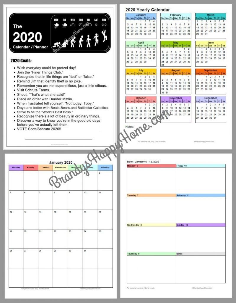 free 2020 diy calendar planner printables